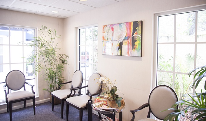 Comfortable dental office waiting area