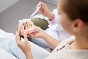 patient in a dental implant consultation